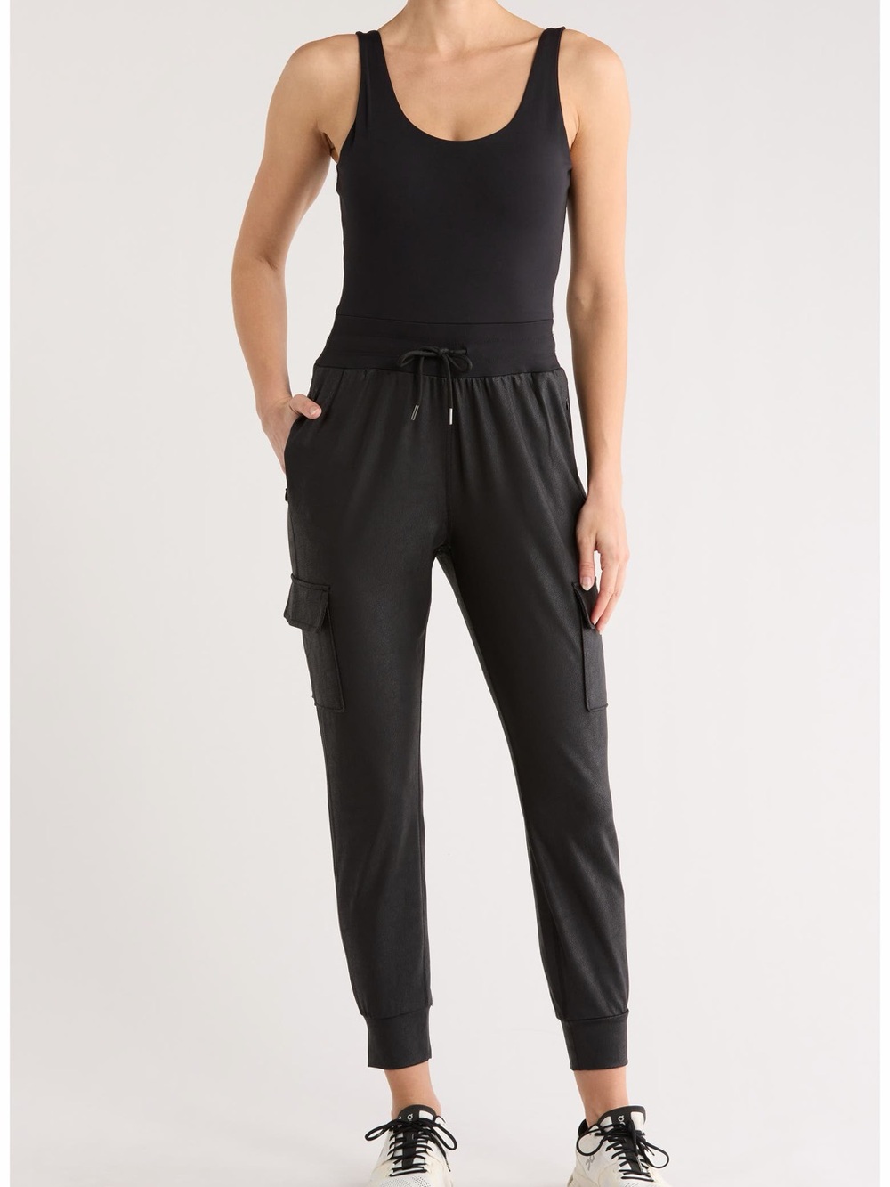 90 Degree By Reflex Emmy Mixed Media Cargo Jumpsuit